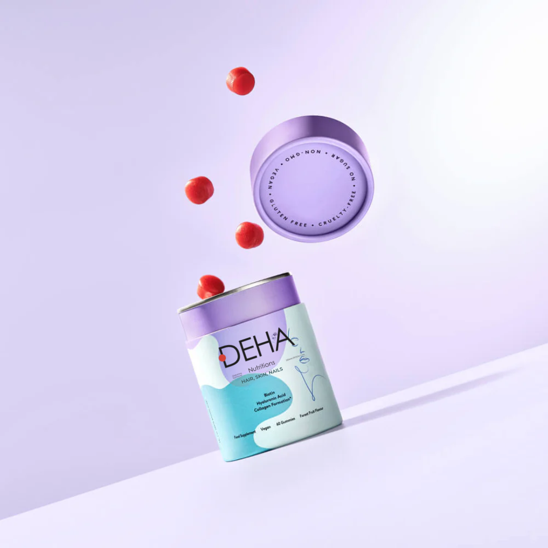 Hair, Skin & Nails Gummies – Biotin + Hyaluronic Acid + Collagen Support